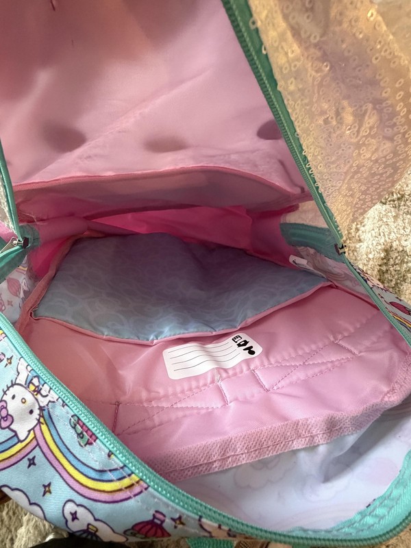 Sanrio Hello Kitty 16" Backpack Multicolor Sequin Rainbow Clouds Girls School gallery