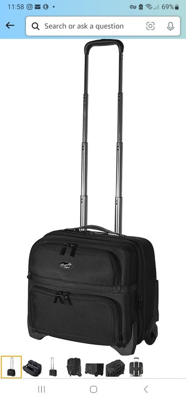 Olympia USA Elite 17″ Deluxe Rolling Overnighter Business Case, Black (Used)