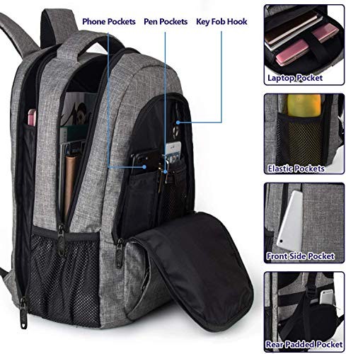 Laptop Backpack, TSA Large Backpack for Travel and Business 17 Inch Light Gray gallery