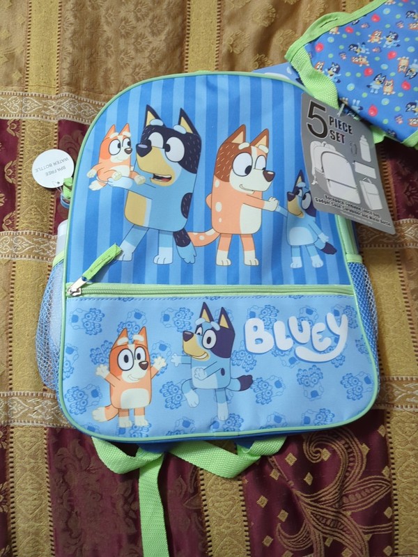 Bluey Kids 5 Piece Backpack Set Lunch Bag Water Bottle Accessory Innovations gallery