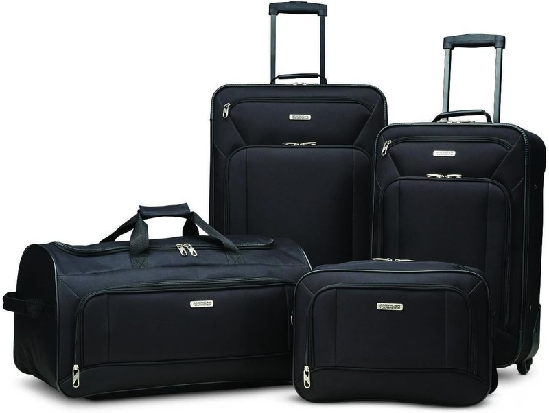 Versatile Black 4-Piece Luggage Set with In-line Skate Wheels & Push Button Lock gallery