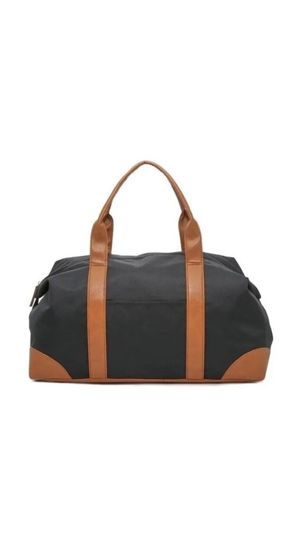 DSW Rare Exclusive Black & Tan Duffle Travel Spa Weekend Bag NIB