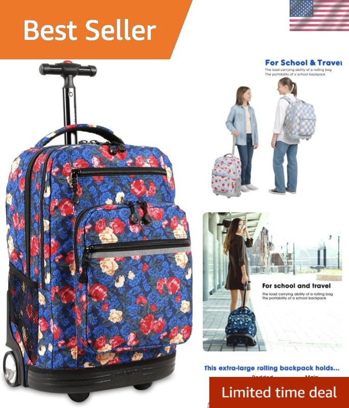 Versatile J World Sundance Rolling Backpack - Ideal for Students & Professionals