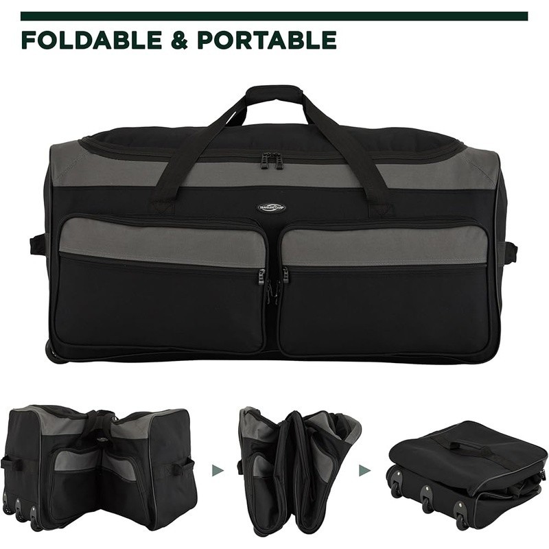 Sturdy 1200D Polyester 36 Inch Expandable Collapsible Duffel Bag Padded Handles gallery