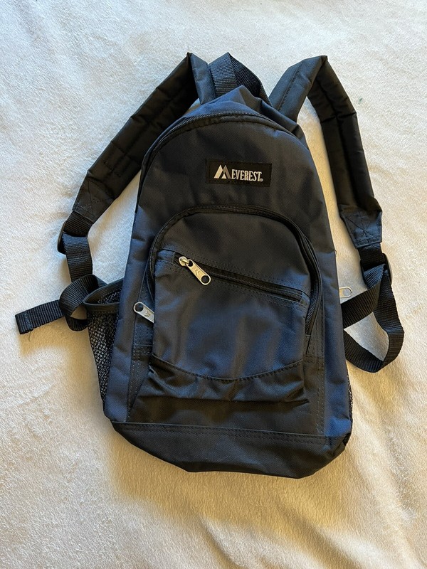EVEREST Travel Mini Backpack Bag Blue Carry Handle Multiple Pockets Adjustable