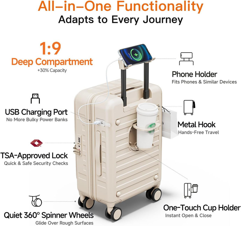 Expandable Lightweight PC Hard Shell Suitcase, 24-Inch Luggage with TSA Lock, To gallery