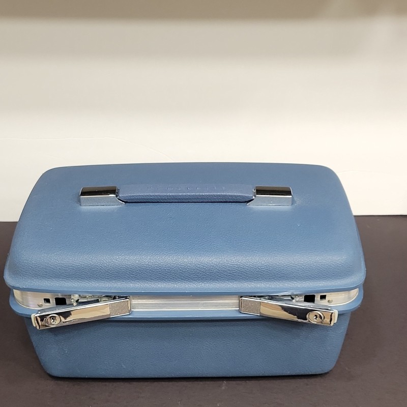Samsonite Blue Solid Train Case Hardcase Locking Travel Luggage gallery