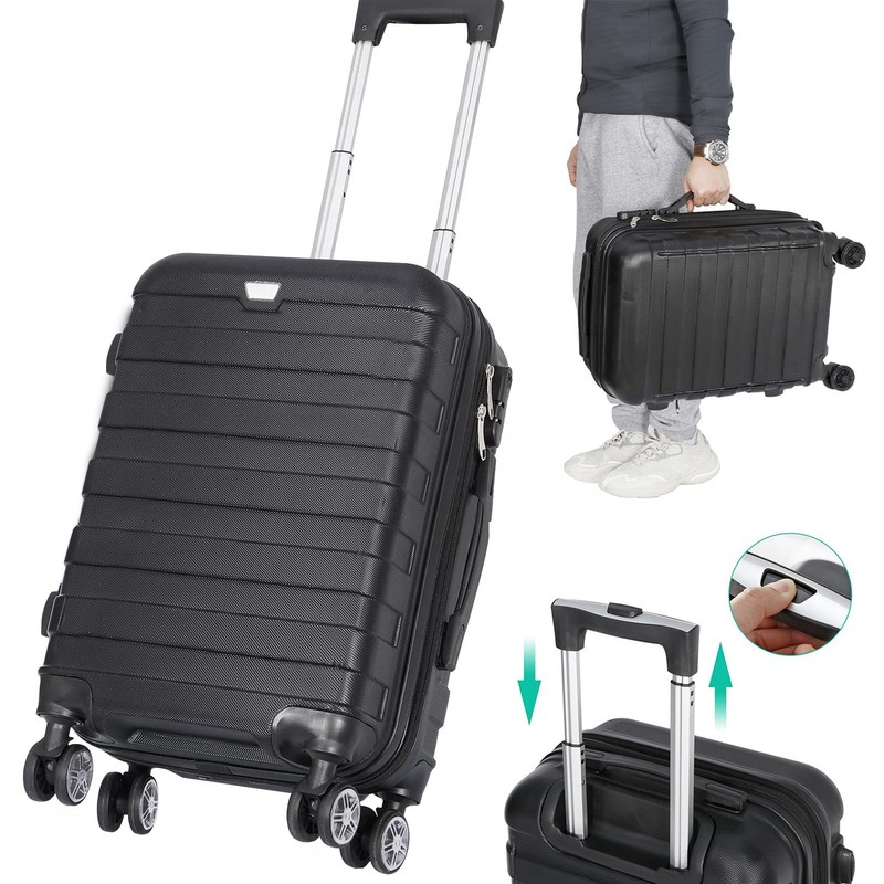 20″ Expandable Hard Shell Carry On Luggage Hardside Suitcase with Spinner Wheels