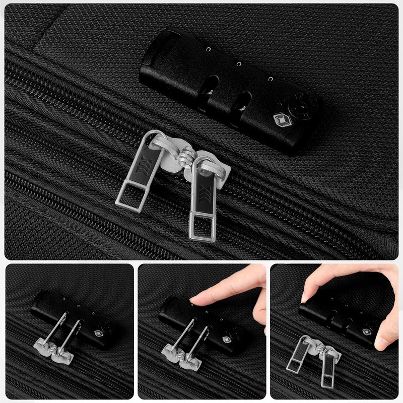 Expandable Soft Shell Luggage 3 PCS Set Softside Luggage with Spinner&TSA Lock gallery