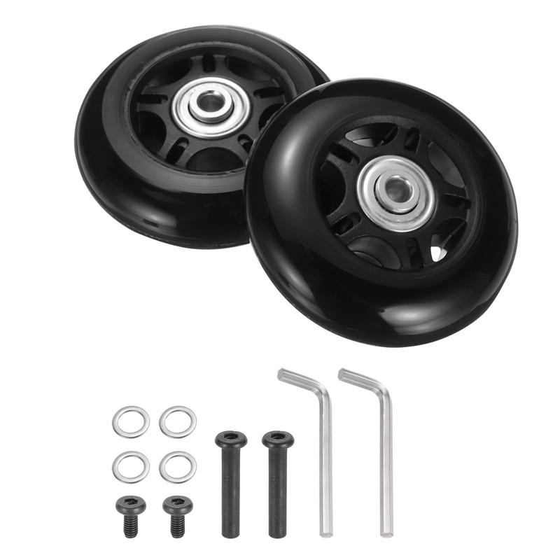 Luggage Wheels Replacement Set - 75mm Rubber Swivel Caster Repair Kit for Suitca gallery