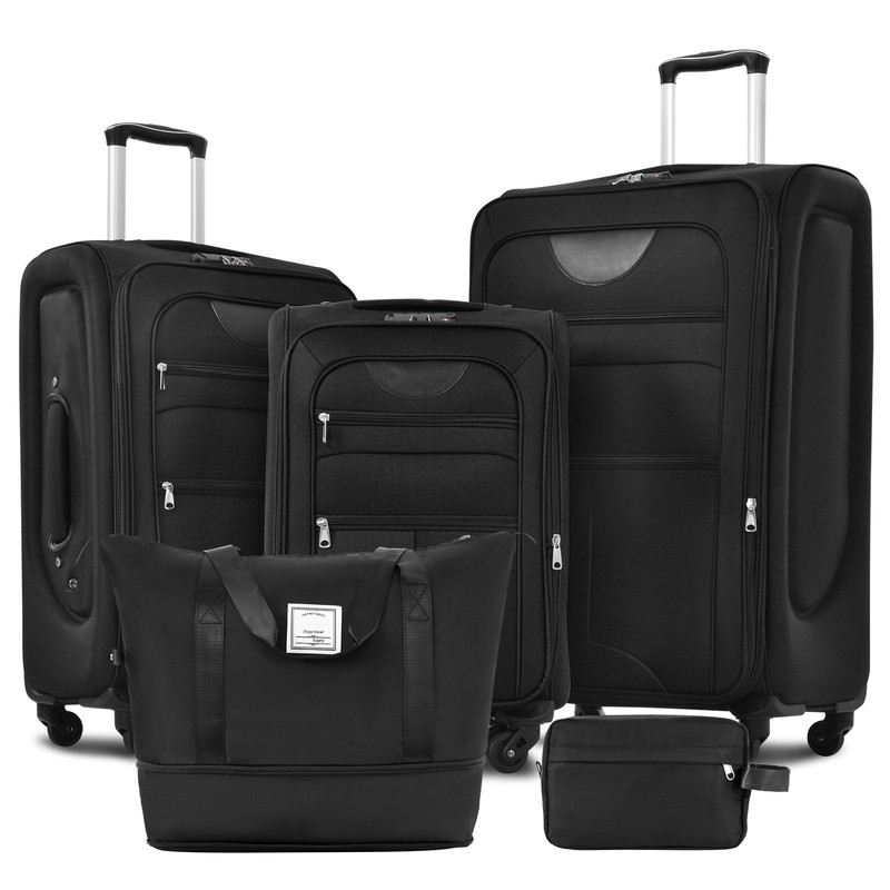 Softside Luggage Expandable 3 Piece Set Suitcase with Duffel Bag Toiletry Bag gallery