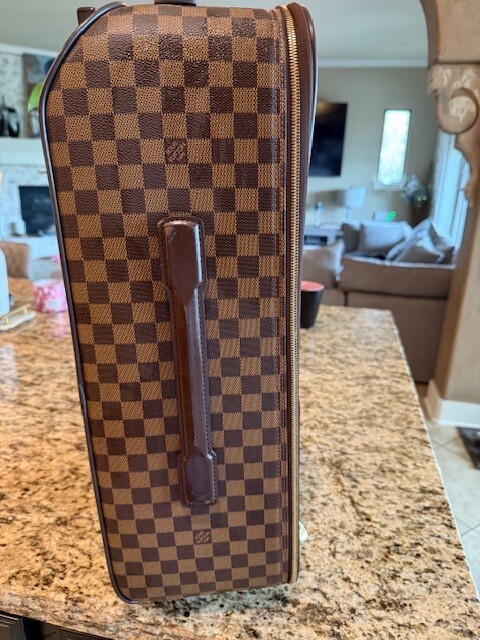 Authentic Louis Vuitton Checkered Pegase 55 Travel Leather/Monogram Suitcase gallery