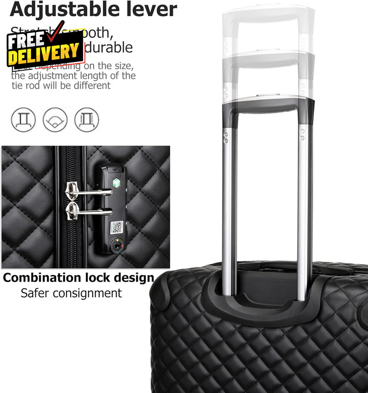 Plaid PU Leather Softshell Luggage Set 4-Piece Expandable Suitcases with Sp .... gallery