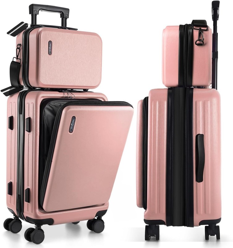 Pink Hardshell Carry On 22 Inch Expandable Spinner