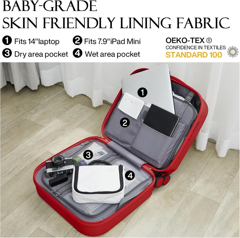 Lightweight 16in Hardshell Suitcase with TSA Lock & Quiet Spinner Wheels gallery