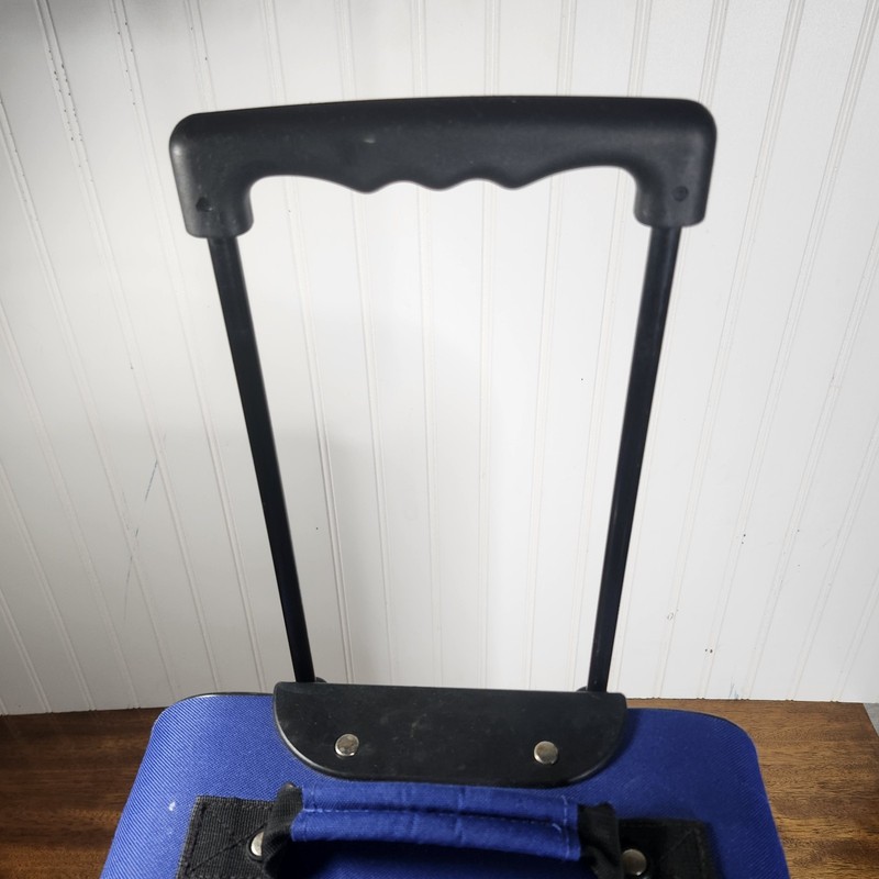 Rolling Suitcase Luggage Extendable Handle Blue And Black 18" X 12" X 6" gallery