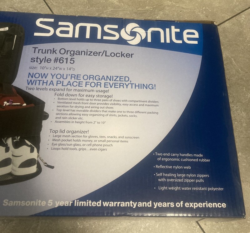 Samsonite Trunk Golf Organizer/Locker Style #615 Brand New In Box gallery
