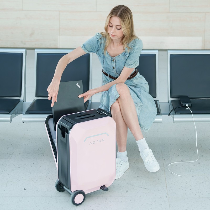 20'' Smart Rideable Suitcase 31L Electric Luggage Scooter For Travel ^APP Silver gallery