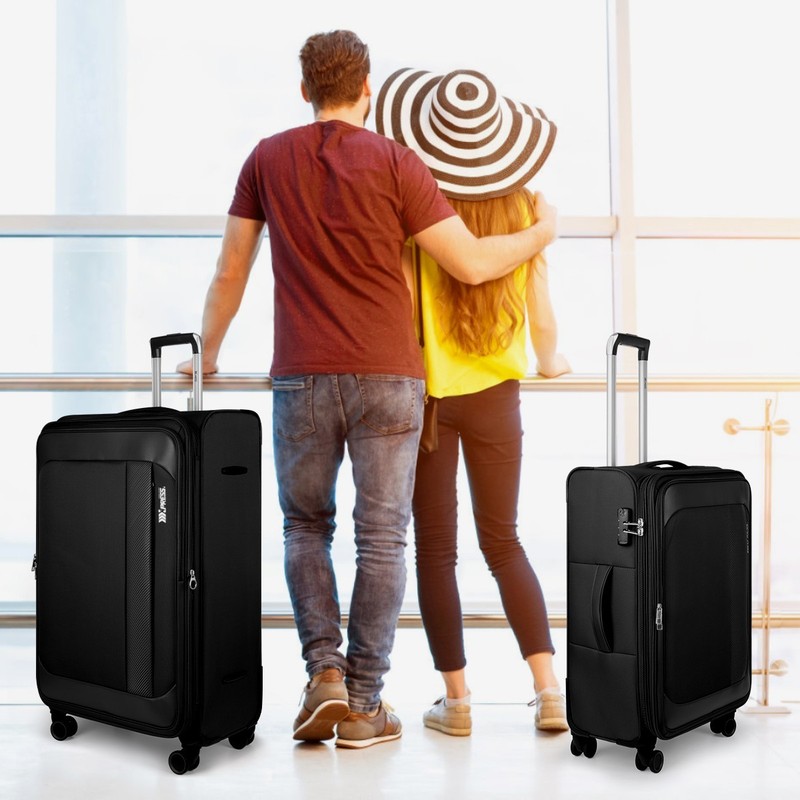 Expandable Soft Shell Luggage 3 PCS Set Softside Luggage with Spinner&TSA Lock gallery