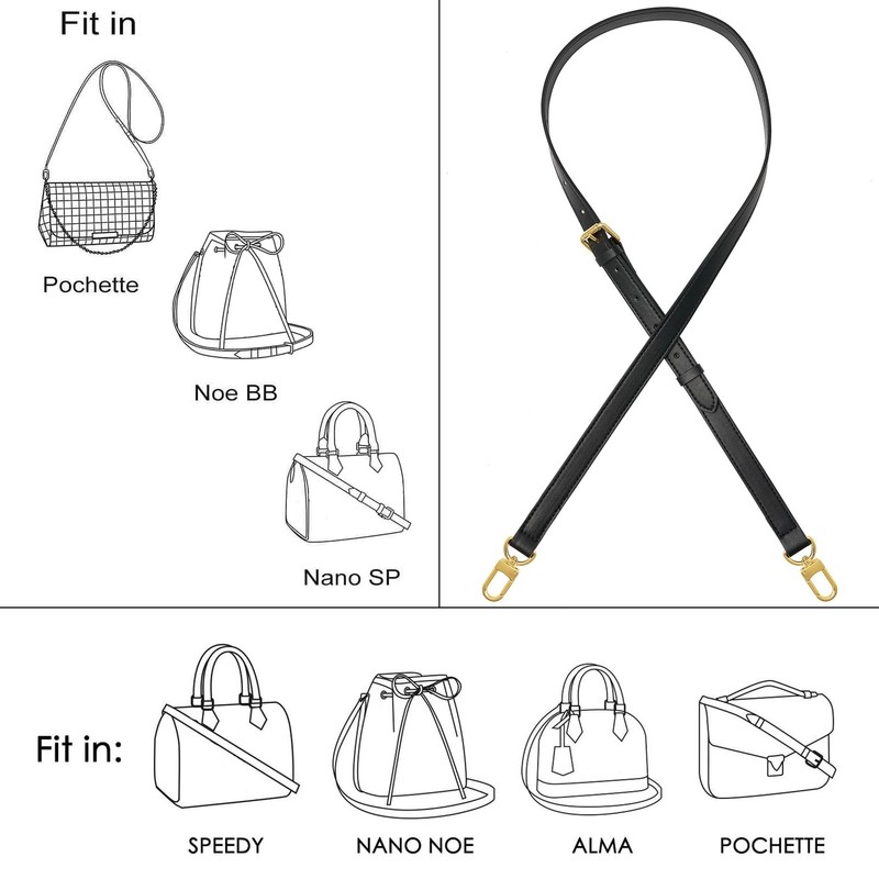 Vachetta Genuine Leather Adjustable Genuine Leather Crossbody Straps Replacem... gallery