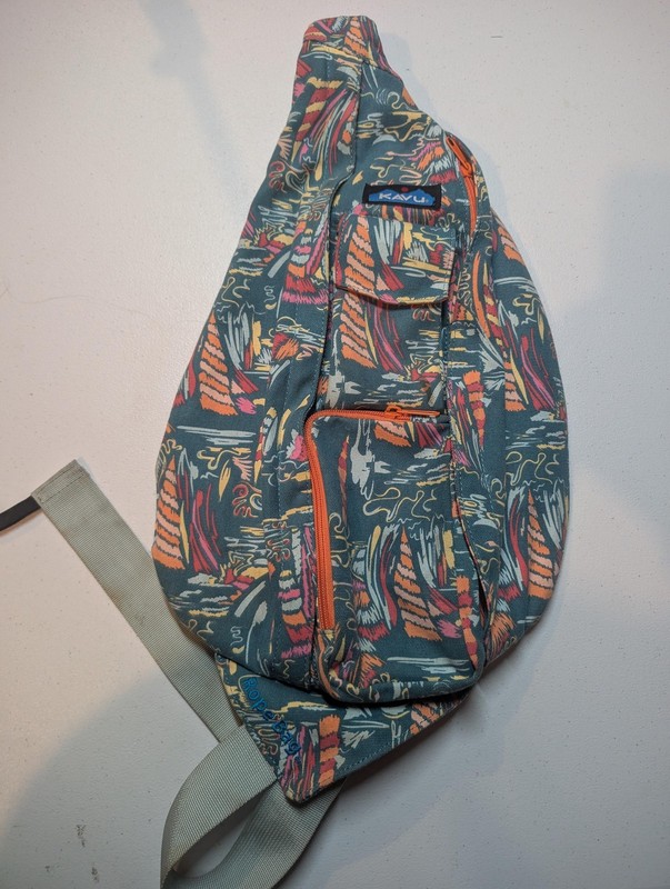 KAVU Multicolor Rope Sling Backpack Canvas Adjustable Straps Women Bag