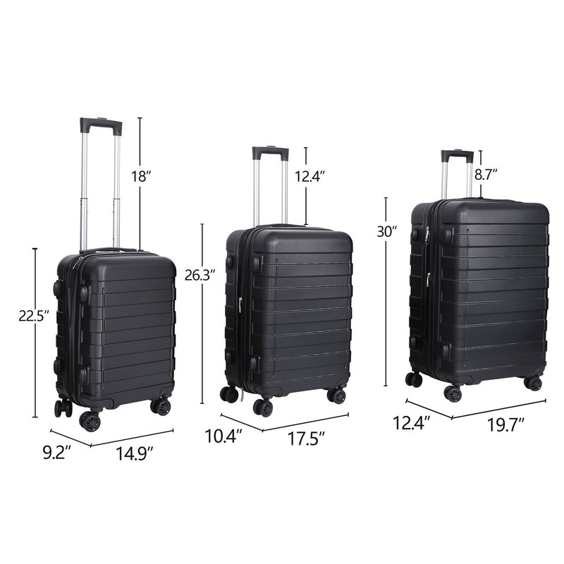 Suitcase Carry-On Set Hardside Expandable Spinner Travel Business w/4-Wheel 3PCS gallery