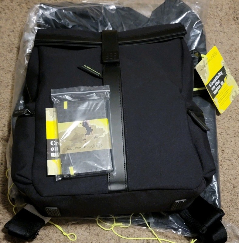 Bric’s Moleskine Classic Tablet Business Laptop Roll-Top Backpack Notebook Black
