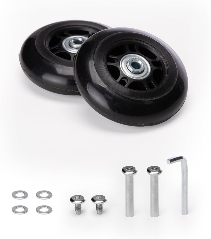 2Pcs Luggage Wheels Replacements Kit, 70X24Mm Rubber Suitcase Wheels Replacement