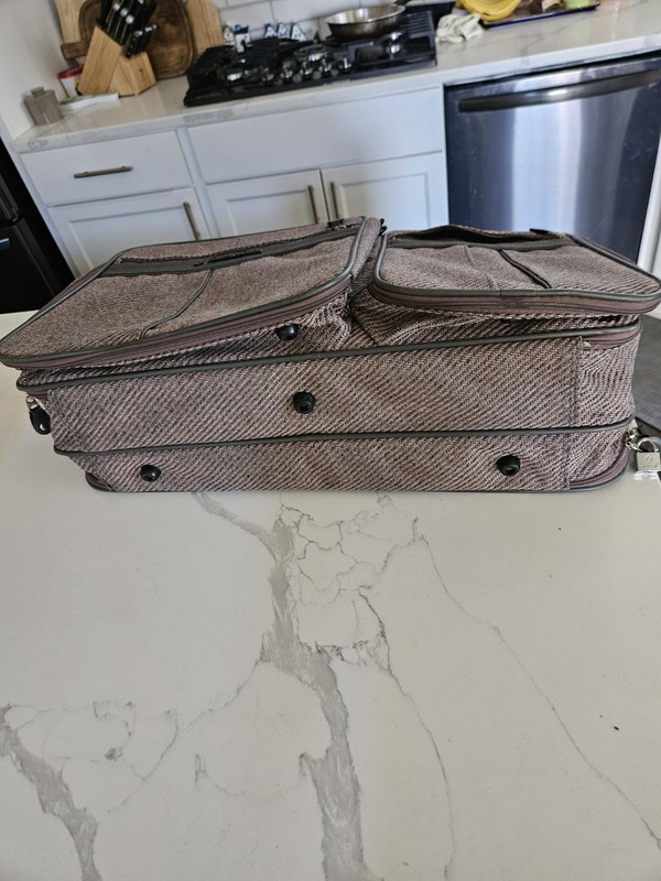 Samsonite Herringbone Brown Accessory Bags Carry On Soft Case Set gallery