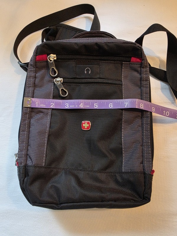 SwissGear Vertical Boarding Bag Crossbody Travel Shoulder Bag Black/Gray SA1092 gallery