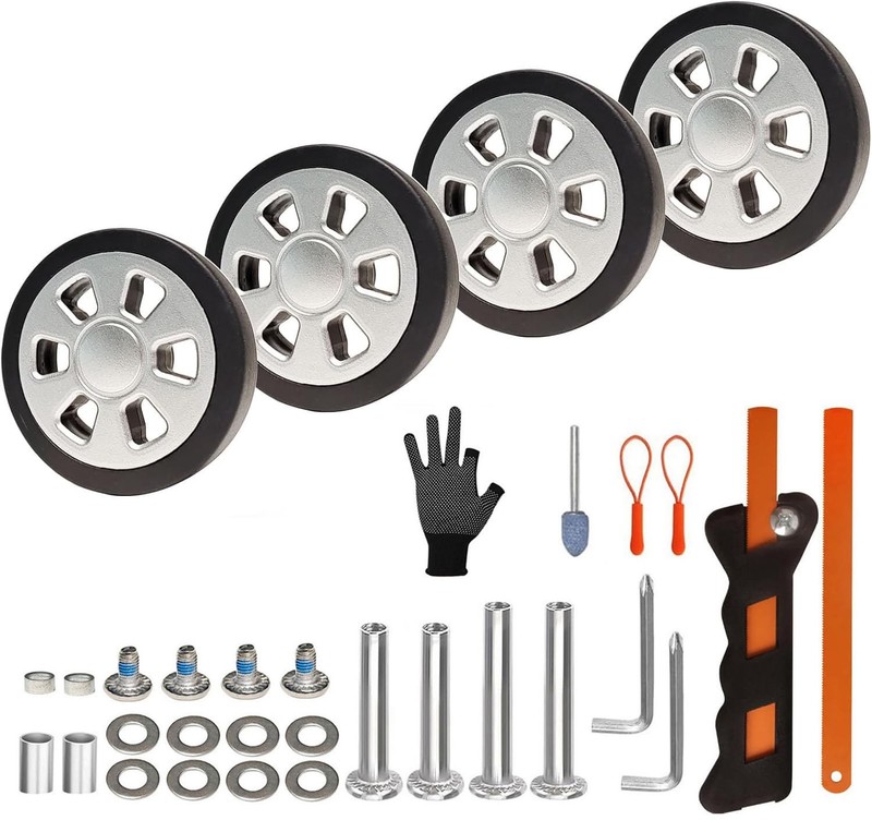 Luggage Wheels Replacement Set 4PCS Dia 2.2in Thick 12mm TPU Rubber Spinner W…