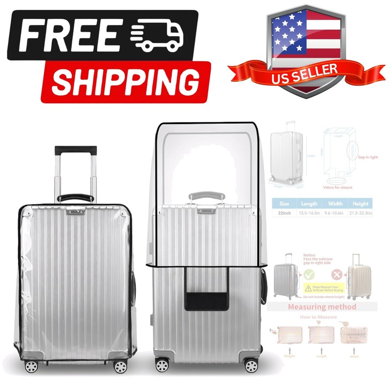 Clear PVC Suitcase Cover Protectors 20/24/26/28/30 Inch Suitcase Baggage Cove…