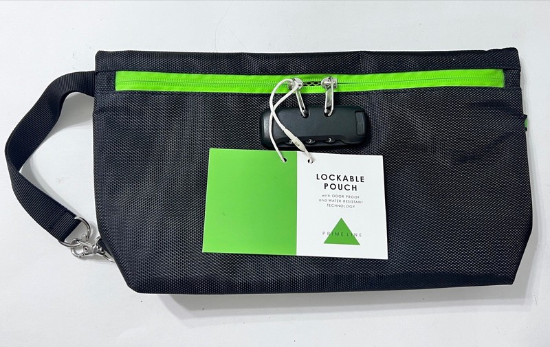 Prime Line Polyester Zippered Travel Case with Lock Combination New 12”X8”X 2″