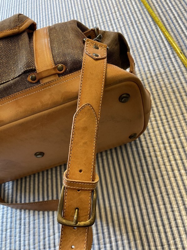 King Ranch Canvas/Tweed Leather Trimmed Duffel Bag Weekend Tote Rugged Carry On gallery