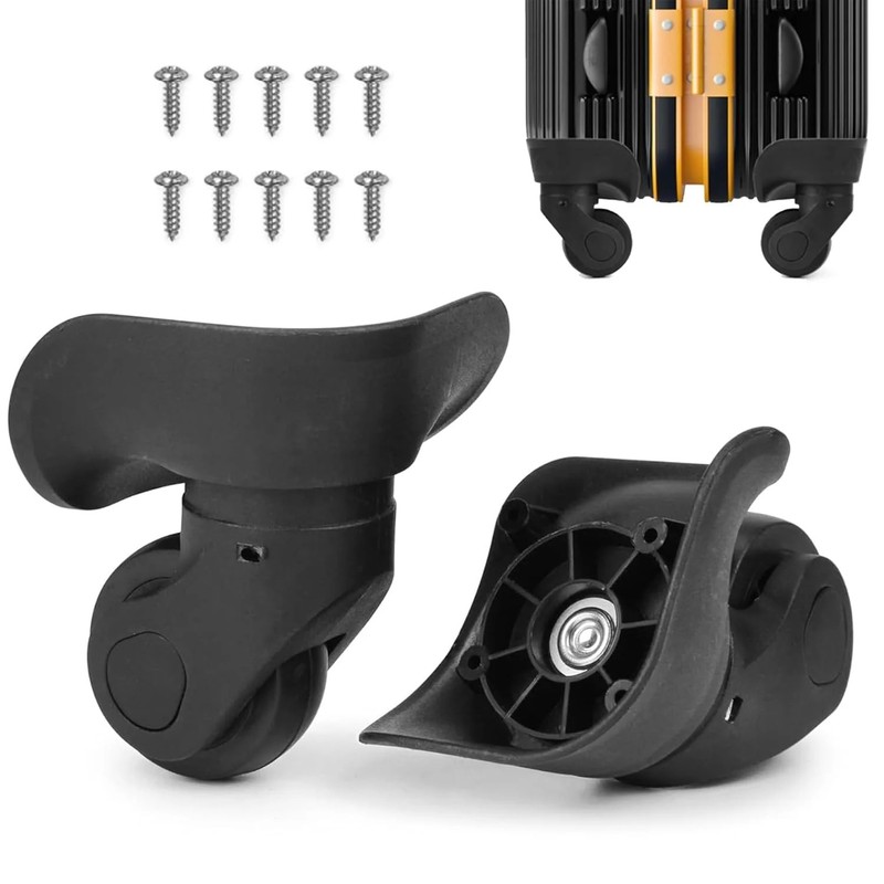 2 Pcs Luggage Wheels Replacement – Left & Right Suitcase Swivel Caster Wheels wi