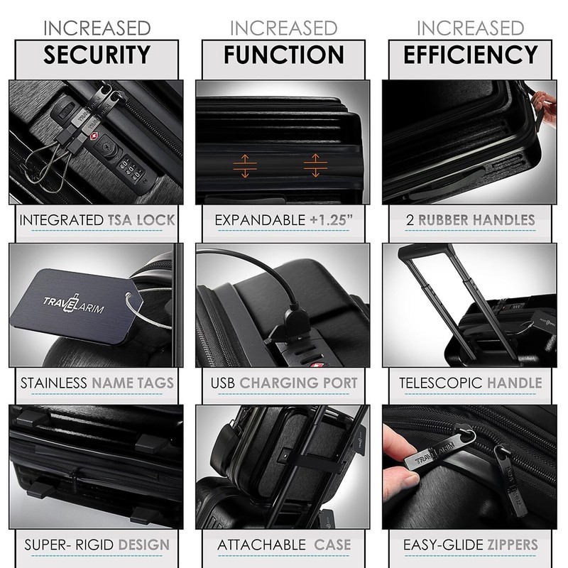 Hard Shell Luggage Set with Spinner Wheels 4 Piece Expandable TSA Lock gallery
