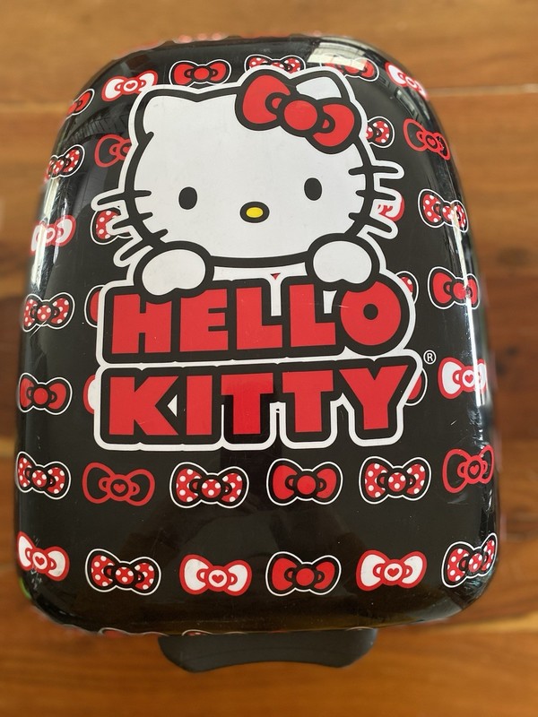 Hello Kitty Sanrio Hard Shell Overnight Rolling Suitcase Girls Luggage Black 17"