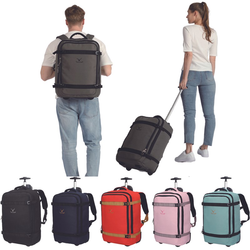 Hynes Eagle 22” Rolling Backpack Carry-on Wheels Luggage Travel Laptop Suitcase