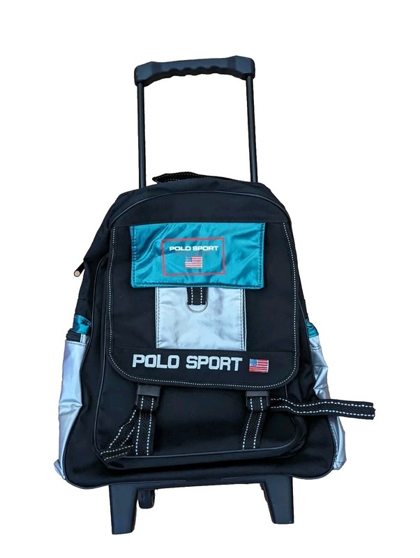 Vintage 90s Ralph Lauren Polo Sport Rolling Backpack Carry On Luggage Retro y2k