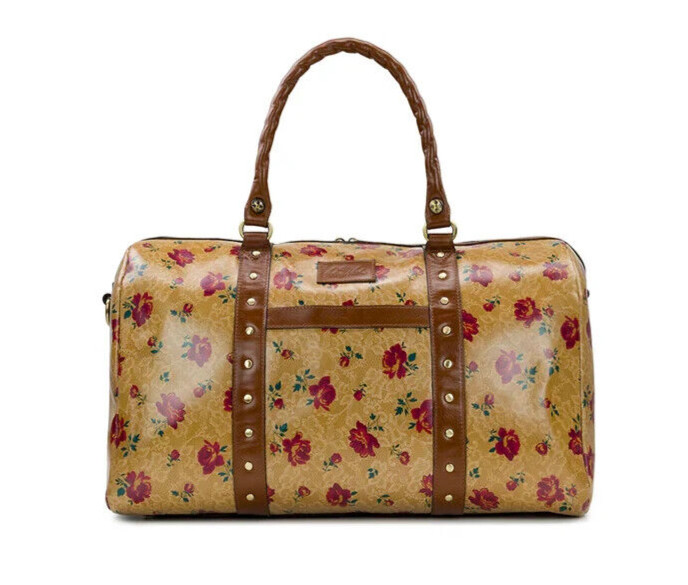 PATRICIA NASH Leather Milano Weekender Duffel Studding Detail Western Lace! NWT