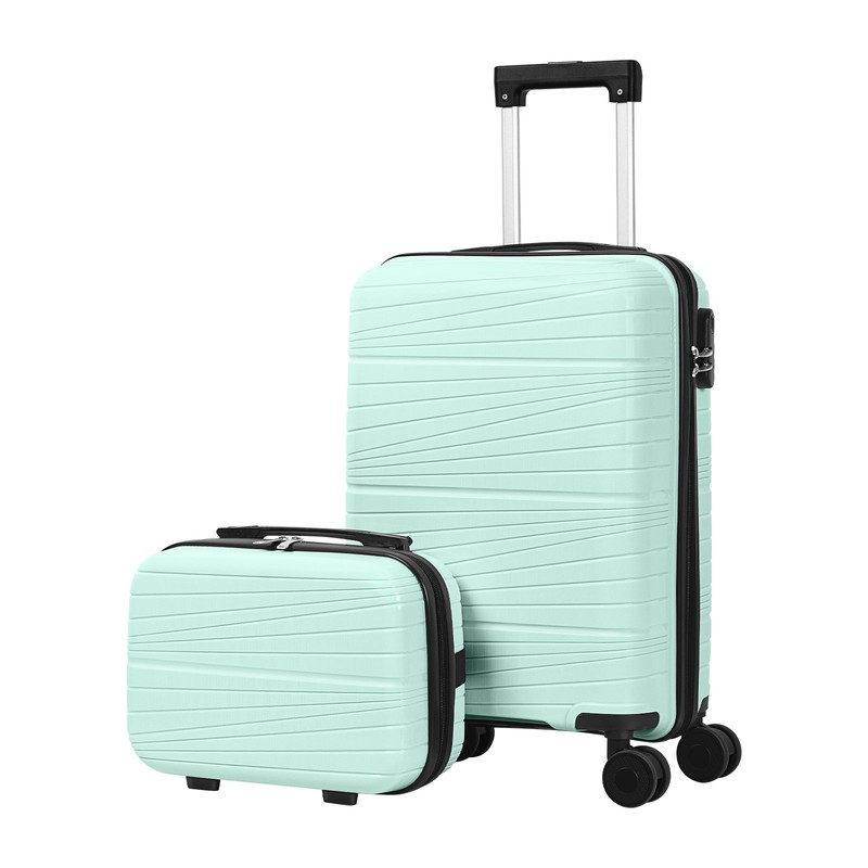 Airline Approved 20inch Carry On Luggage with Lock, Spinner Wheels + 14inch Case
