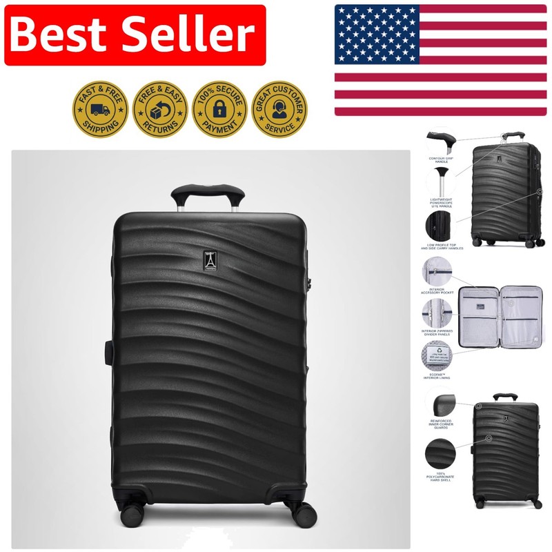 Maxlite Air V2 25-Inch Expandable Hardside Luggage with 8 Spinner Wheels – Black