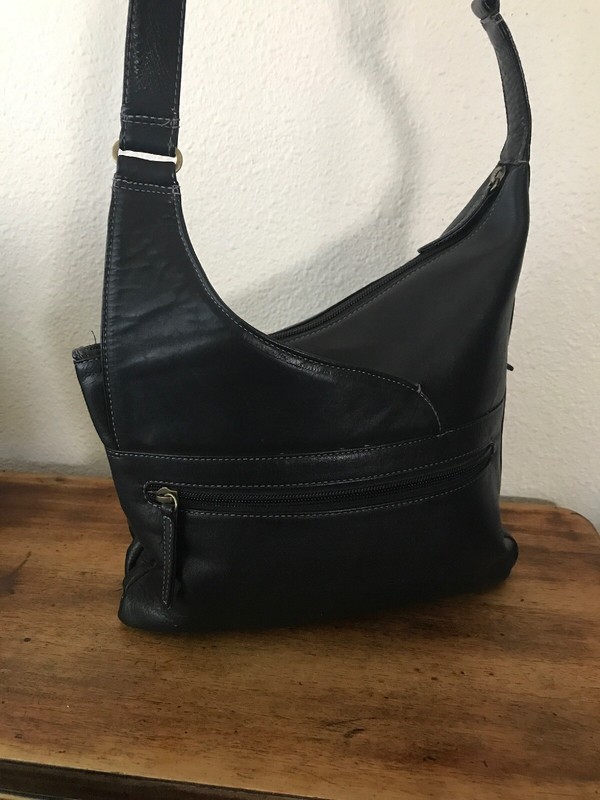 Derek Alexander Medium Multi Zipper Shoulder Bag Cross Body Angle Top ! gallery