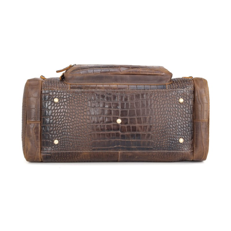 Polare 23" Crocodile Pattern Cowhide Leather Gym Duffle Weekender Overnight T... gallery