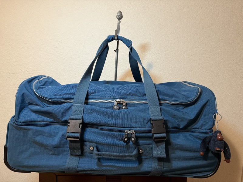 KIPLING Teagan Wheeled Duffle Turquoise Blue Green 30″ Large Travel WL4752-3CV
