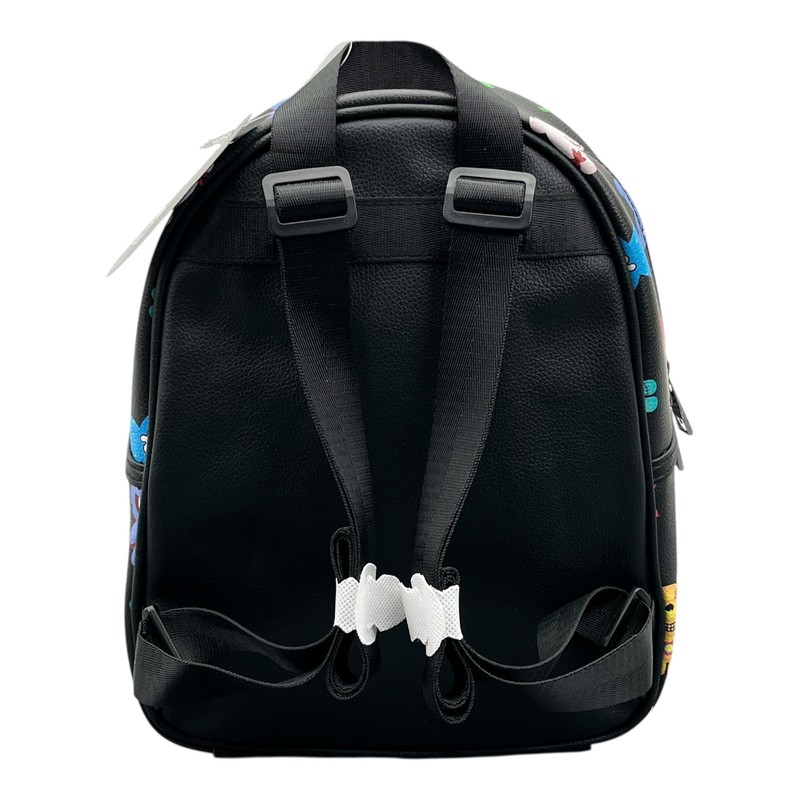 Deddy Bears Kids Mini Backpack Black Multicolor Cartoon Faux Leather Unisex Bag gallery