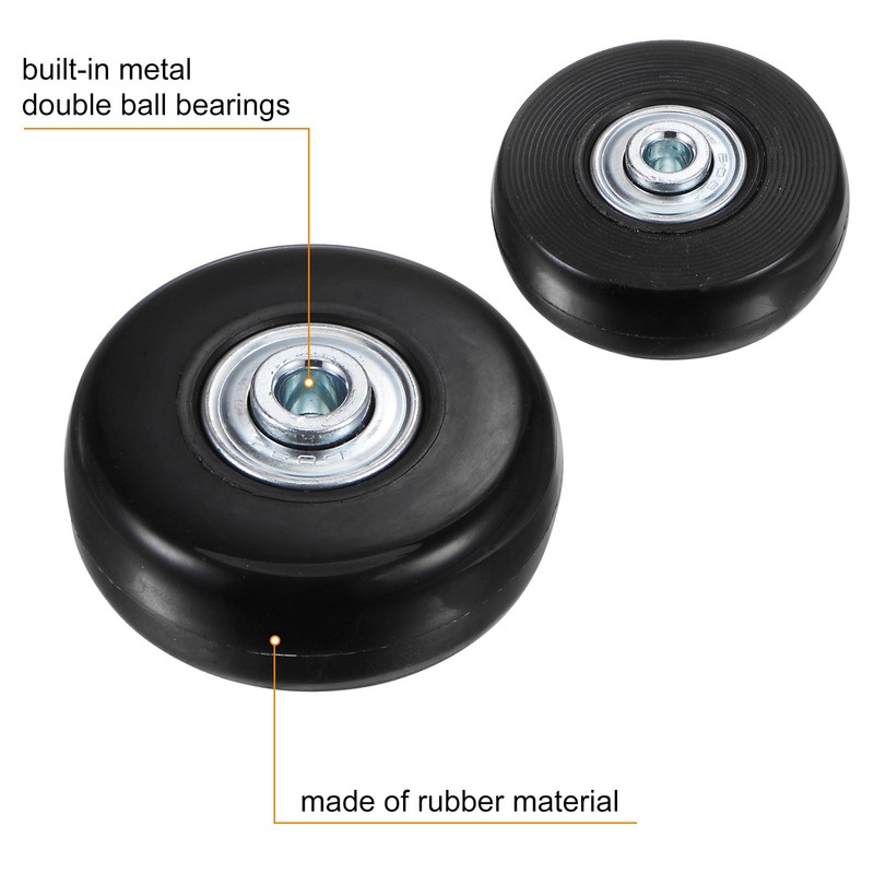 Replacement Luggage Wheels 50mm x 18mm Suitcase Wheel Repair Kit New gallery