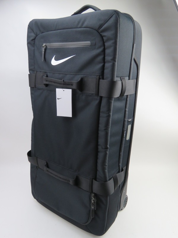 New Nike FIFTYONE49 Team Issued PRO Roller Wheeled Suitcase Luggage Black 30”