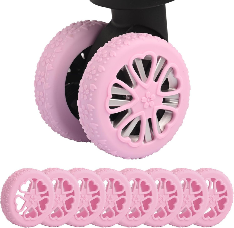Luggage Wheel Protector, 8PCS Sakura Love Design – Premium Silicone Protectors f