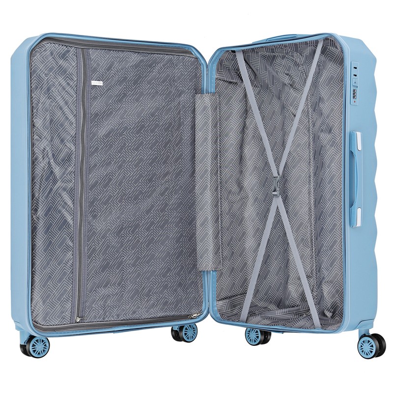 Set of 3 Modern Travel Suitcase Hardside Luggage Set Spinner Wheel 20/24/28" gallery